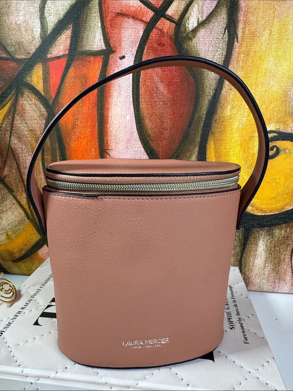 laura mercier Blush Pink Structured faux Leather Vanity Case